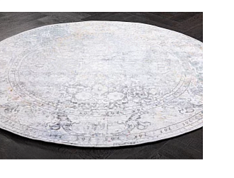 Турецкий ковер из вискозы «BEAUTY» 22038B-BONE-LGRY(Round) Мир ковров