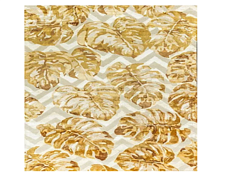Индийский ковер из шерсти и арт-шёлка «RIVIERA» TROPICAL-LEAVES-GOLD 60 x 90 см Мир ковров