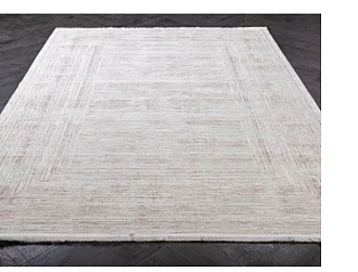 Турецкий ковер из бамбукового шёлка и акрила «OLIMPOS BORDER» 3320B-L.GREY-WHT 80 x 150 см Мир ковров