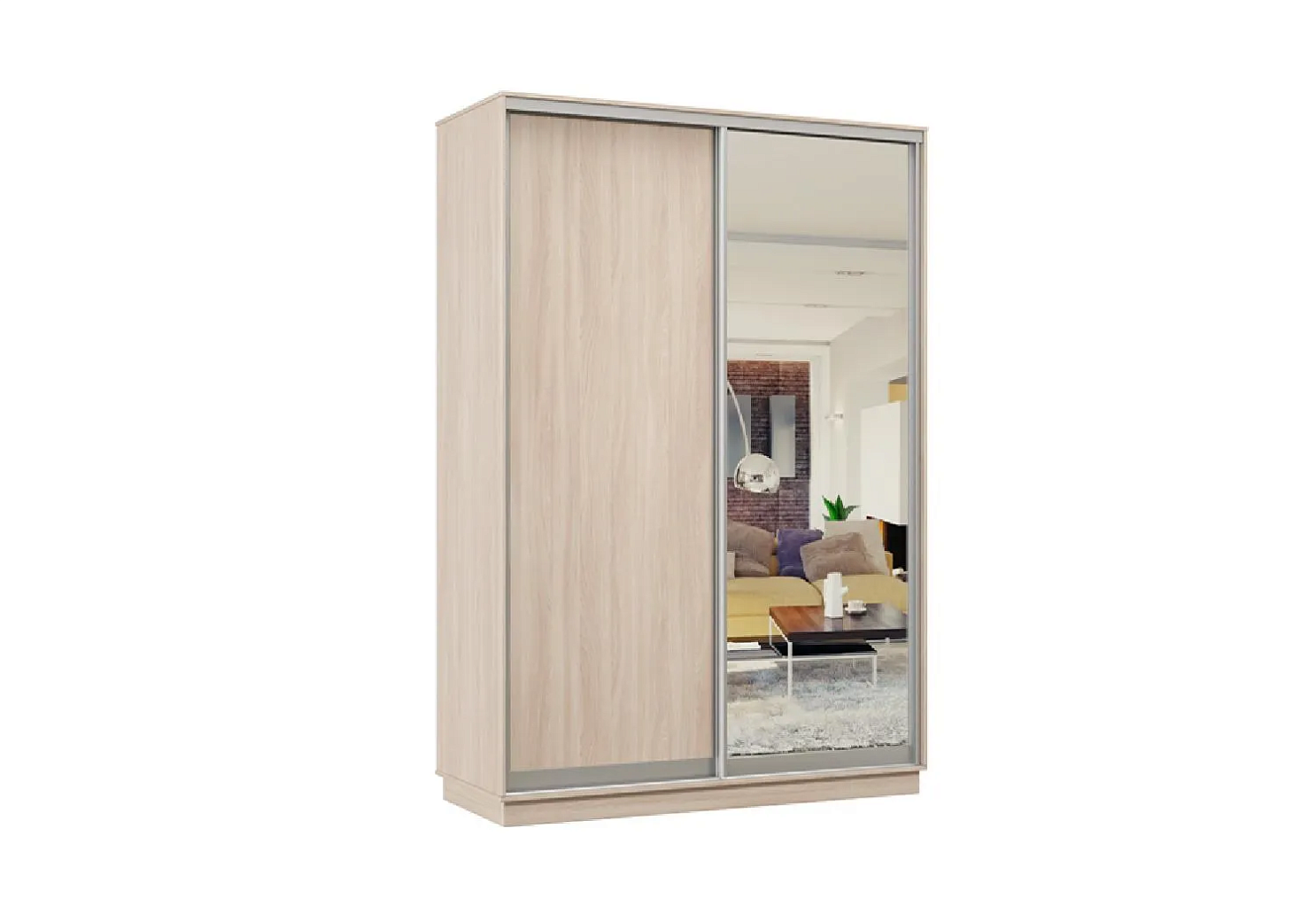 Шкаф-купе двухдверный Арктур ясень шимо светлый