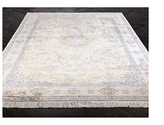 Иранский ковер из шёлка и модала «MASTERPIECE QUM» 023-23-1520-GLD-BLUE-CREAM Katrin 200 x 300 см Мир ковров