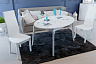 Стол обеденный раздвижной со стеклом «Марсель» (Белый/Стекло белое глянец) Хорошая мебель ТриЯ