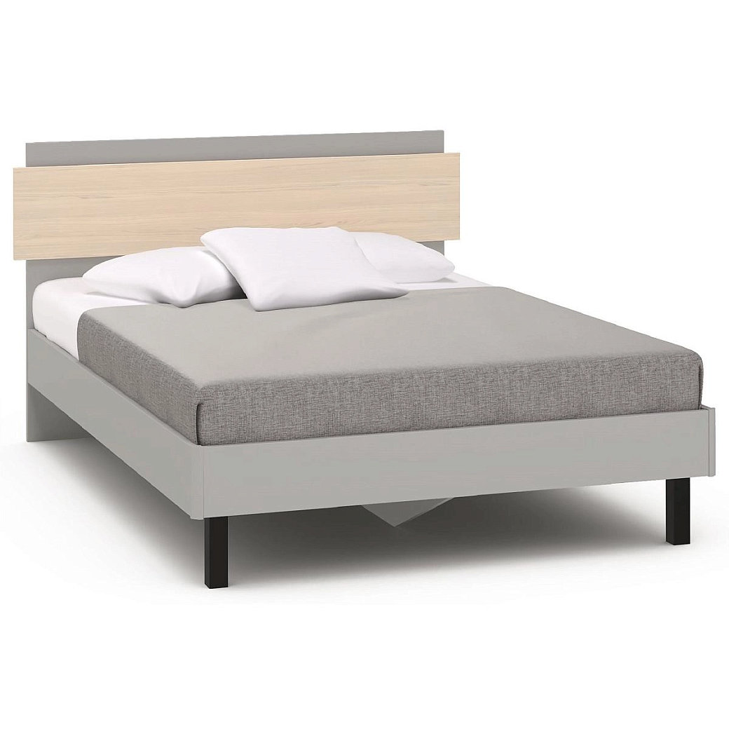 Кровать полутораспальная 140х200 Chelsea,Rimini серая