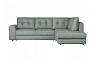 Угловой диван Модульный Брайтон с оттоманкой, Зеленый, Ткань Fulton Mint