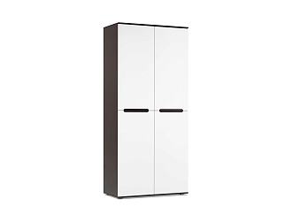 Шкаф 2-х створчатый Ким венге / белый глянец