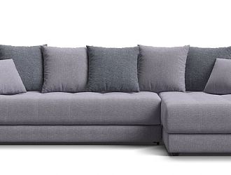 Угловой диван Дубай Рогожка Мальмо платина, Рогожка Венто серый