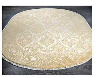 Индийский ковер из шерсти и арт-шёлка «AGRA R» NO50-GLD-GLD14983(Oval) 197 x 297 см Мир ковров