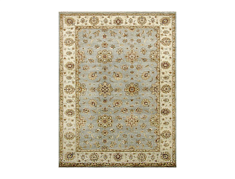 Индийский ковер из шерсти «GAZNI KANU» A239-LBLU-BGE 80 x 125 см Мир ковров
