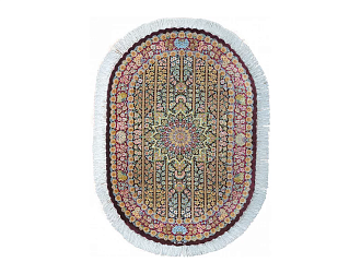Иранский ковер из шёлка «QUM MM IR» JAVADI(Oval) 77 x 120 см Мир ковров
