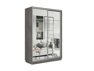 Шкаф-купе двухдверный Эфир бетон