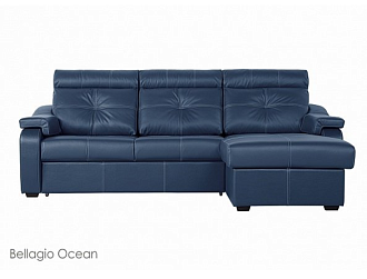 Угловой диван Модульный Кёльн с канапе , Синий, Кожа Bellagio Ocean Home Collection