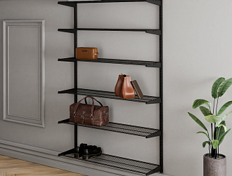 Гардеробная из полок 350 черная Гардеробные системы Titan-gs - ТИТАН ГС