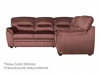 Угловой диван Атлантик с тумбой, Коричневый, Ткань Tudor Dimrose Home Collection