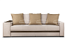 Прямой диван Атлант, бежевый с коричневыми подушками