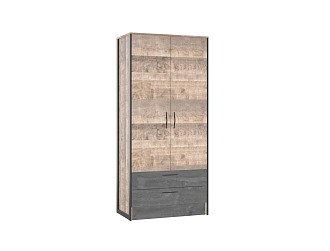 Шкаф 2-дверный Hugo дуб гранж / железный камень