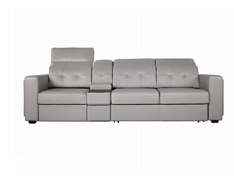 Диван Торонто 3р с баром, Серый, Кожа Bellagio Grigio Home Collection