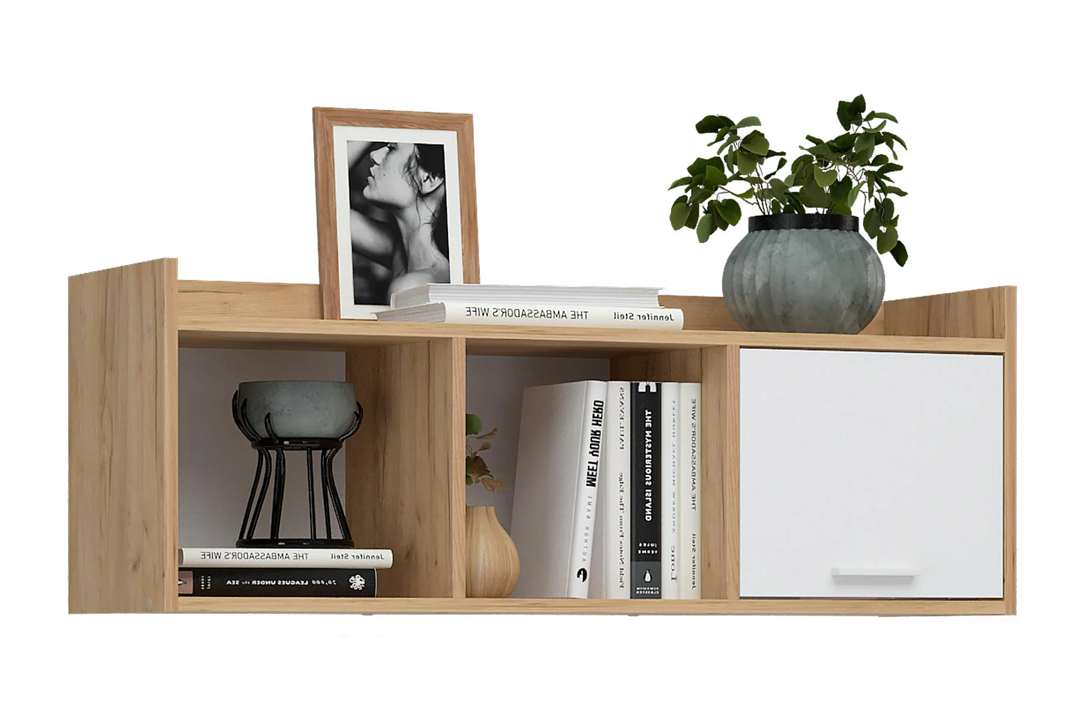 Полка Ирис ПЛ-02 дуб крафт золото / белый