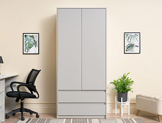 Шкаф  двухстворчатый Айден серый