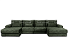 Модульный диван Палермо 2В/1 п-образный, зеленый