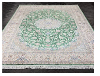 Иранский ковер из шёлка и модала «MASTERPIECE QUM» 016-24-24-TEAL 200 x 300 см Мир ковров