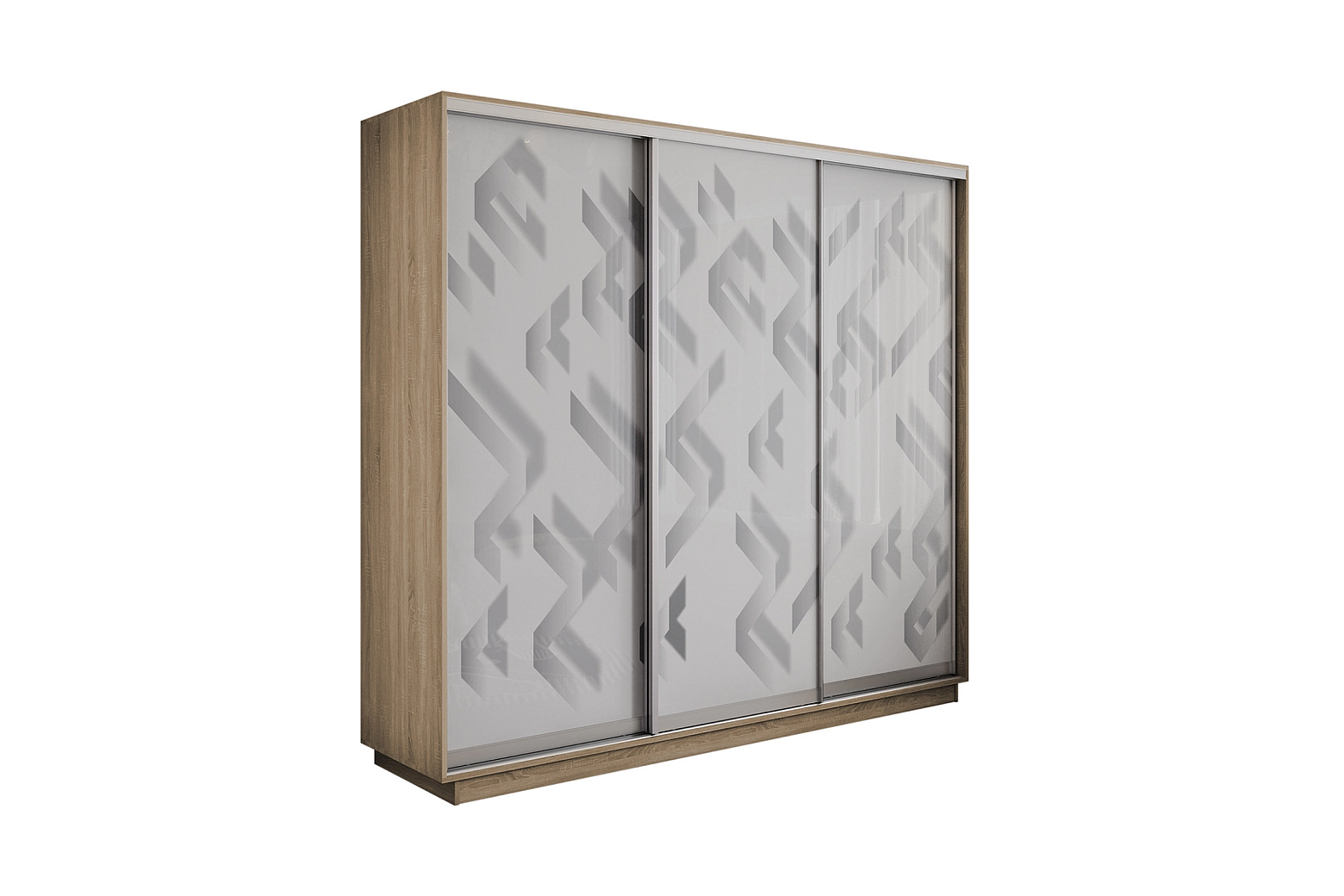 Шкаф-купе трехдверный Экспресс 2 дуб сонома / фотопечать ленты