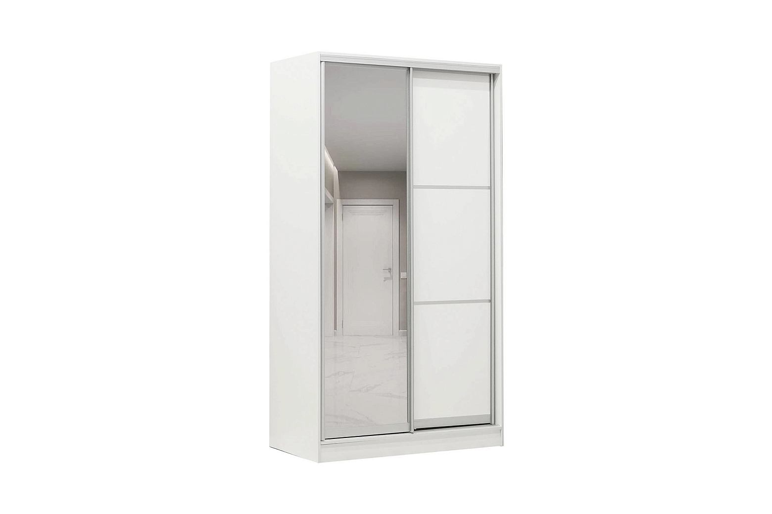 Шкаф-купе 2-х створчатый Веларос белый жемчуг