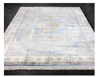 Иранский ковер из шёлка и модала «MASTERPIECE QUM» 018-23-1520-BLUE Katrin 200 x 300 см Мир ковров