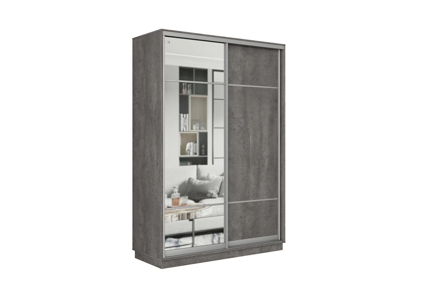 Шкаф-купе двухдверный Аламак бетон