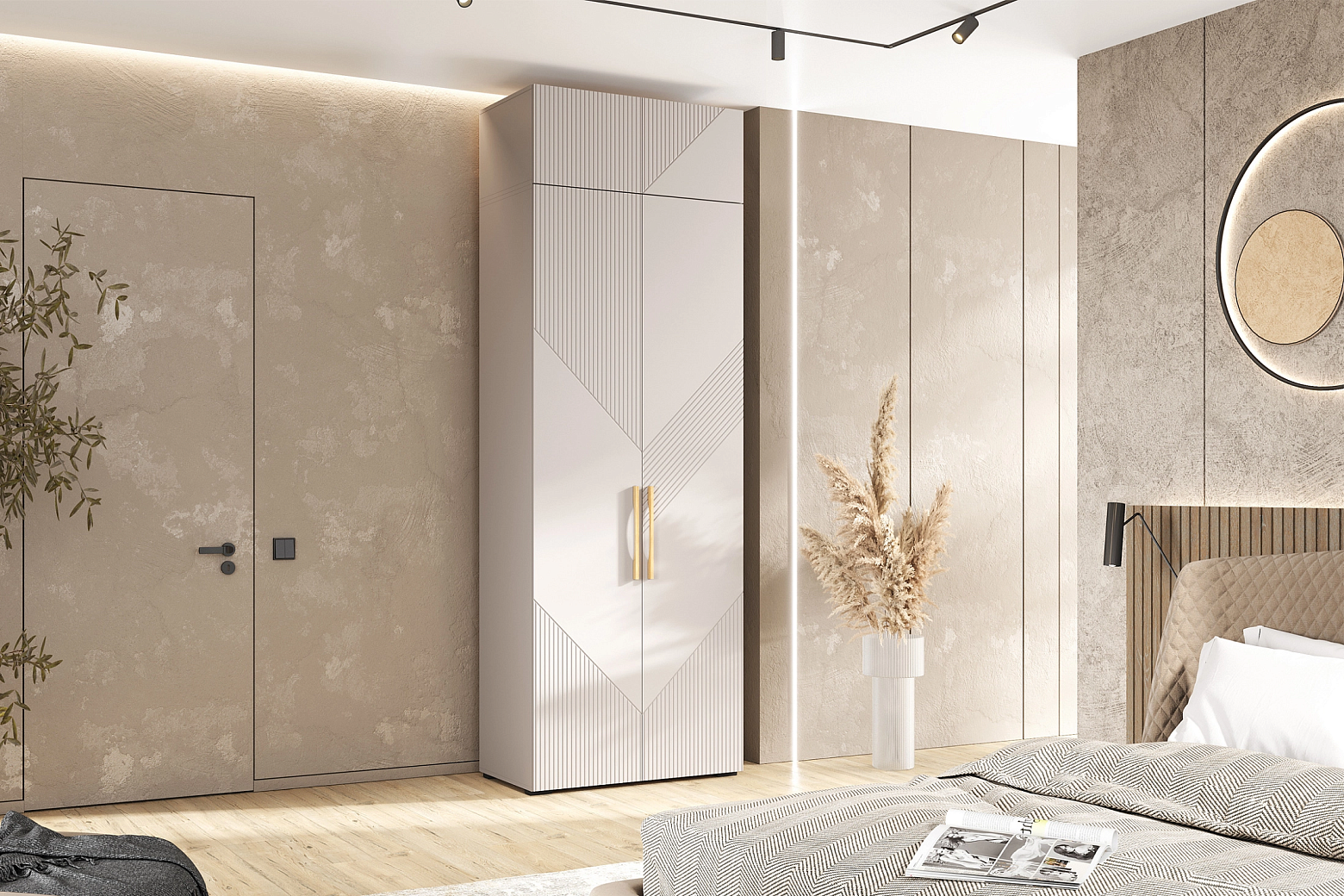 Шкаф 2-х створчатый с антресолью Ирис кашемир