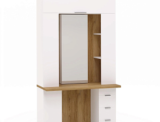 Стол туалетный Сохо белая с зеркальной секцией