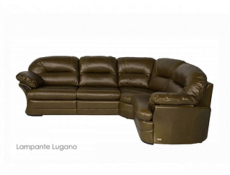 Угловой диван Брюссель с тумбой , Коричневый, Кожа Lampante Lugano Home Collection