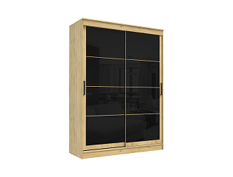 Шкаф-купе 2-х створчатый Гранд дуб вотан / лакобель черная