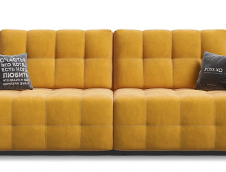 Диван Босс ХО Велюр Монолит желтый / Камень