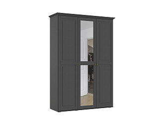 Шкаф 3-х створчатый Престиж-1 графит / графит структурный