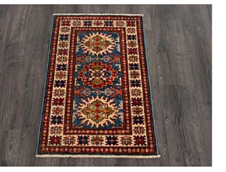 Пакистанский ковер из шерсти «KAZAK CLASSIC» BLU-IVR(61X88) Мир ковров