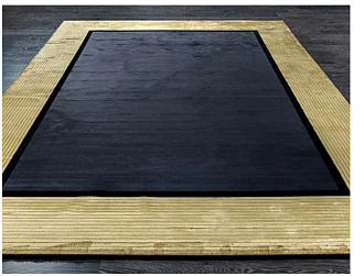 Турецкий ковер из бамбукового шёлка и акрила «Cabinet Rugs» 0704C-BLACK-yellow Мир ковров
