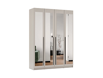 Шкаф 4-х   створчатый Берген 1.6 м с зеркалами кашемир