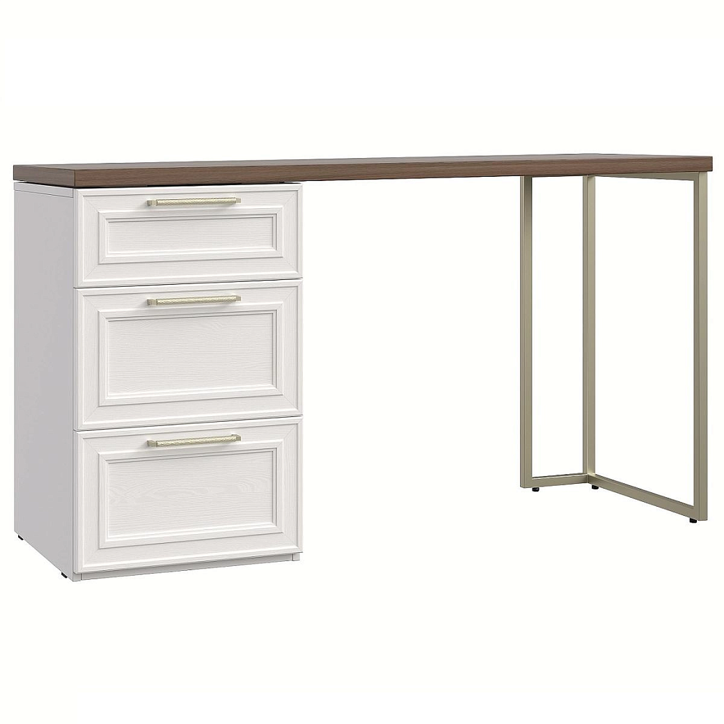 Стол письменный Монреаль белый 47,8х133,2 с тумбой
