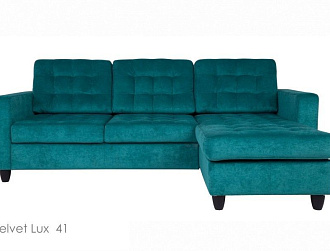 Угловой диван Камелот с канапе, Бирюзовый, Ткань Velvet lux 41 Home Collection
