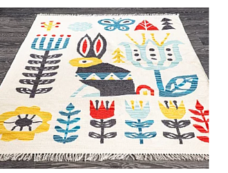 Индийский ковер из хлопка «ARCTIC KILIM» HARE-IVR-MLT от 165 x 235 см Мир ковров