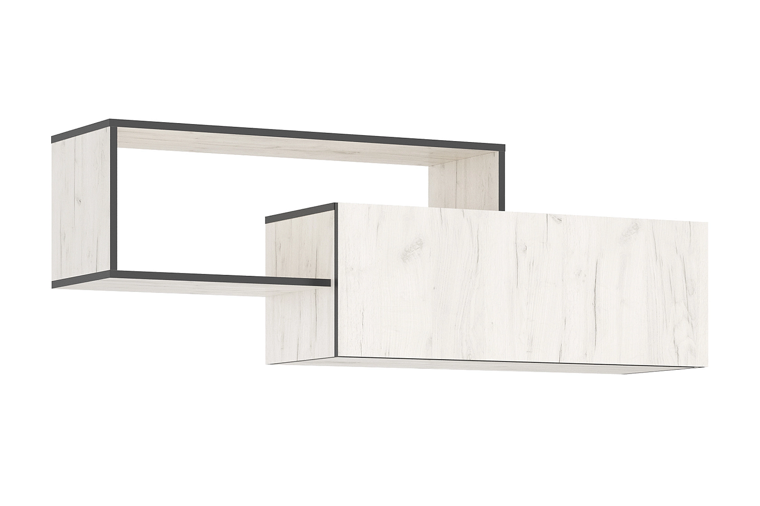 Полка 2-х ярусная Норд дуб крафт белый