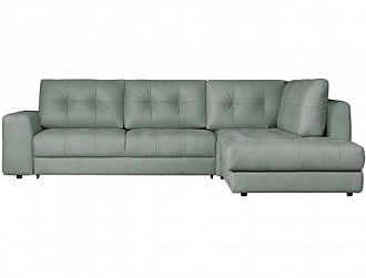 Угловой диван Модульный Брайтон с оттоманкой, Зеленый, Ткань Fulton Mint Home Collection
