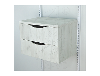 Тумба ЛДСП 581х431х416 мм (2 ящика, напр. Hettich) (дуб)