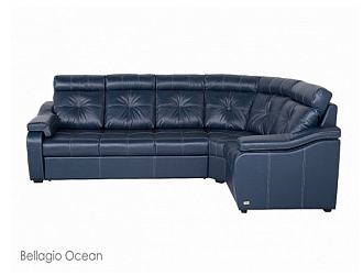 Угловой диван Модульный Кёльн с тумбой , Синий, Кожа Bellagio Ocean Home Collection