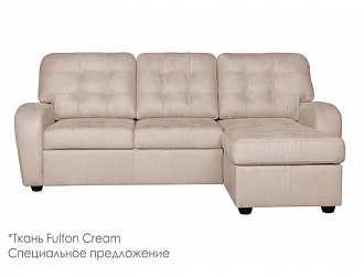 Угловой диван Сидней с канапе, Бежевый, Ткань Fulton Cream Home Collection