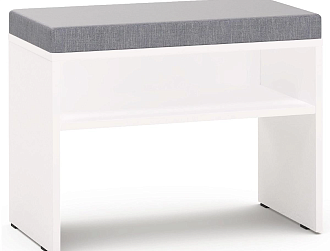 Банкетка Челси,Римини белая с подушкой