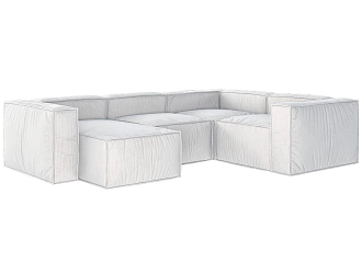 Диван Бриошь Мемори Ферст П-образный с широкими подлокотниками