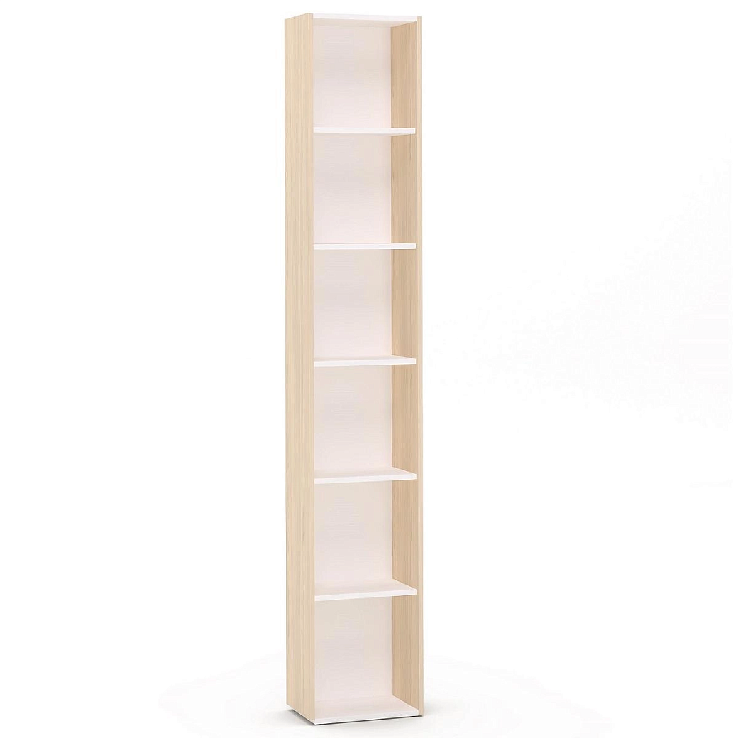 Стеллаж прямой Челси,Римини белая торцевой