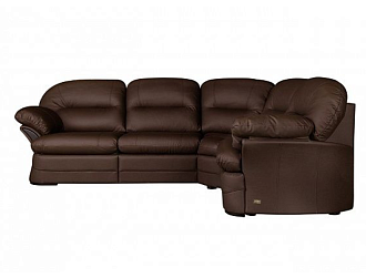 Угловой диван Брюссель с тумбой , Коричневый, Кожа Dollaro Premium Brown Home Collection
