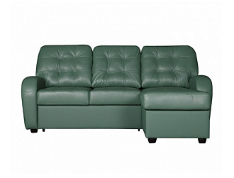 Угловой диван Сидней с канапе, Зеленый, Кожа Supreme Mint Home Collection